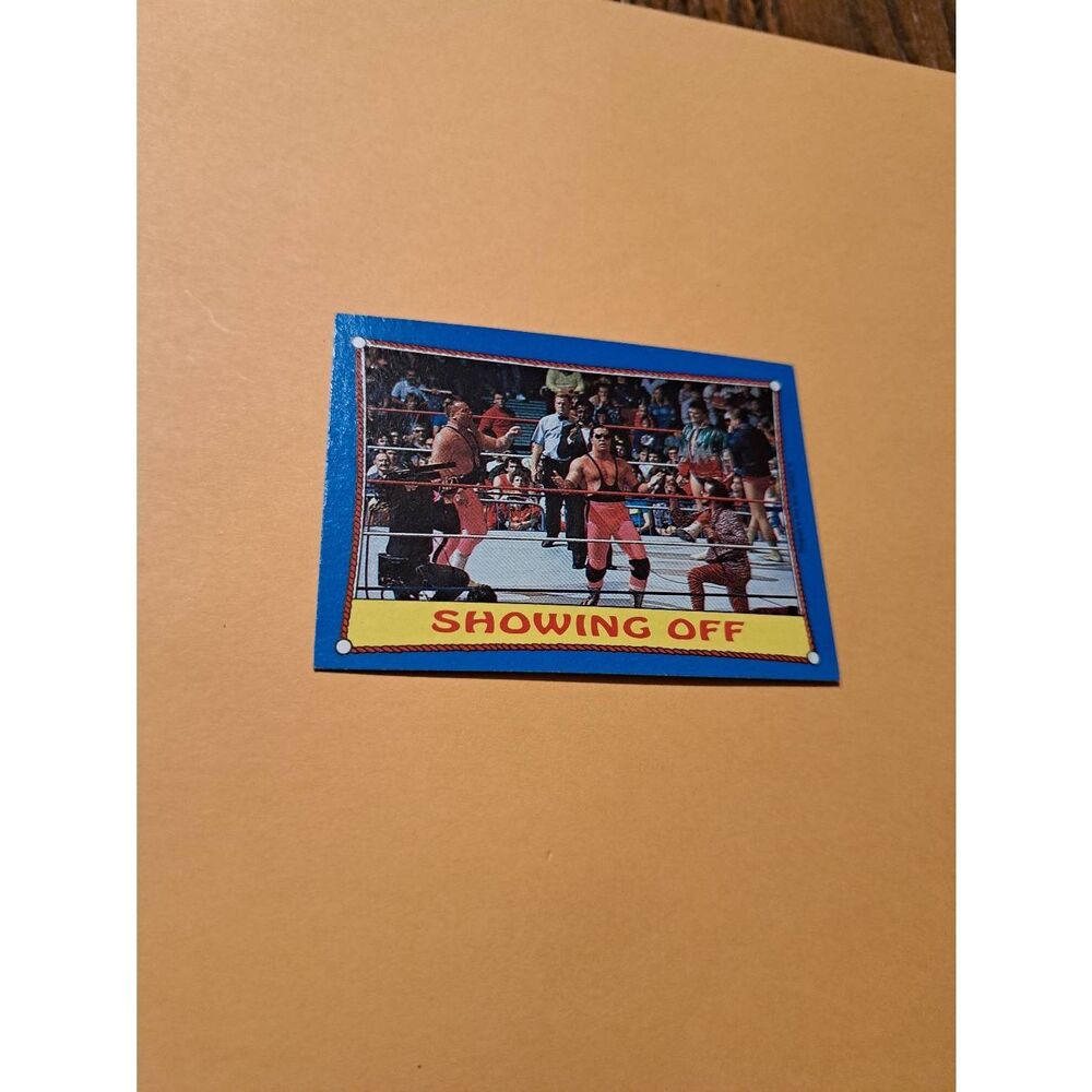 Vintage 1987 WWF Topps Trading Card 63 Hart Foundation Showing Off Wrestling